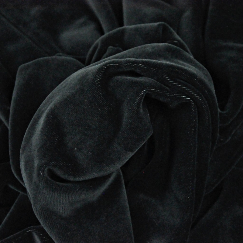 5 Meter Baumwollsamt Nickistoff Schwarz